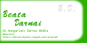 beata darnai business card