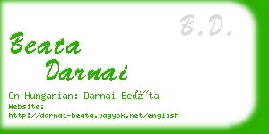 beata darnai business card